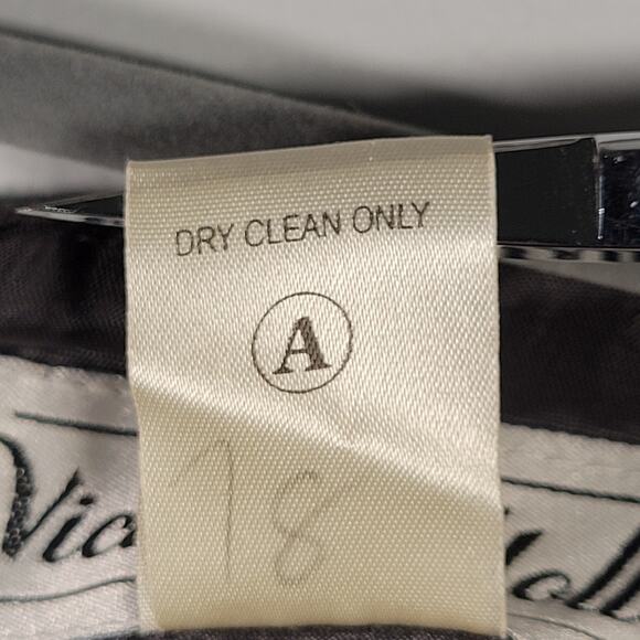 Vintage Victoria Holley Floral Sheath Dress 10 Gray Embroidered Lined USA - Picture 7 of 11